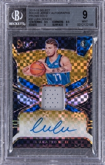 2018/19 Panini Select Prizms Gold #RJA-LDC Luka Doncic Signed Jersey Rookie Card (#06/10) - BGS MINT 9/BGS 10